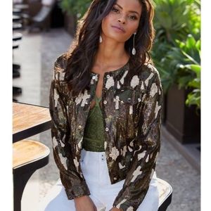 NEW SEQUIN CAMO JACKET